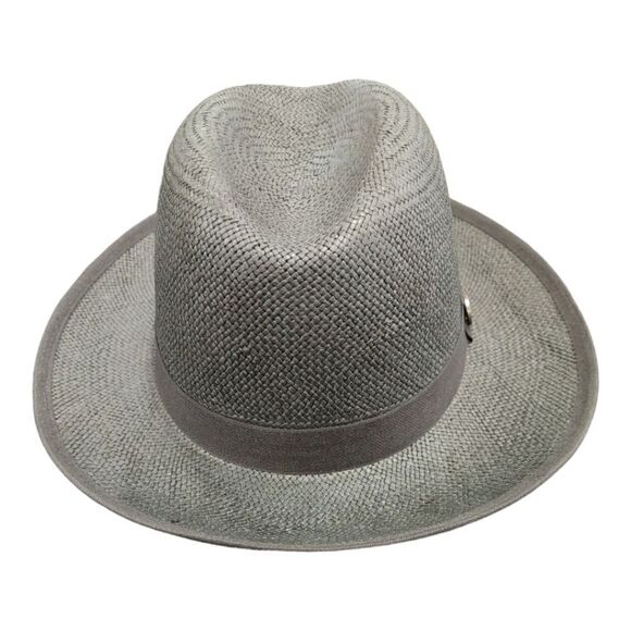 MEN'S BRUNO CAPELO EMPIRE COLLECTION STRAW 2 1/2" BRIM FEDORA HAT. EM 500. - Picture 4 of 8